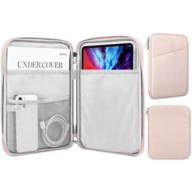 Imagem de Bolsa para tablet rosa, proteção de transporte, compatível com vários 