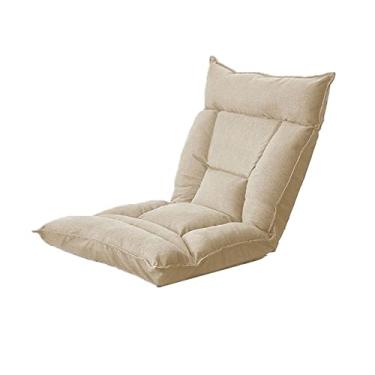 Imagem de ZABEES Banco de descanso para os pés, espreguiçadeira dobrável, varanda, lazer, ajustável, sofá preguiçoso, banco de tatami, removível e lavável, espreguiçadeira, para sala de estar, assento