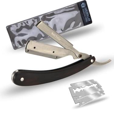 Imagem de Lâmina de barbear reta descartável de madeira para barbear, barbeador e lâmina substituível