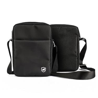 Imagem de Gshield Shoulder Bag Transversal Bolsa Compacta Unissex Antifurto com Tecido Resistente à Água, Alça Ajustável, Proteção Anti-impacto e Bolsos Ergonômicos, Symetric (Preta)