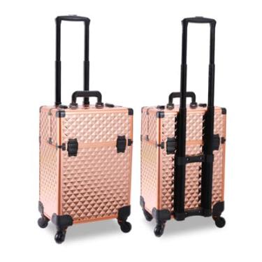 Imagem de FORAO Mala de viagem caixa cosmética maquiagem profissional bagagem artista puxar haste de grande capacidade multi-camada arte de unha mala tatuagem bordado caixa de ferramentas mala (cor: 1 camada)