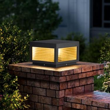 Imagem de PAKEDANDUN Iluminação De Poste Para Áreas Externas, Coluna De 9,8 Pol. Para Áreas Externas, Iluminação Moderna De Pilar, Luminária De Poste Grande De Deck De 3000 K Quente Para Cerca De Jardim E Pá