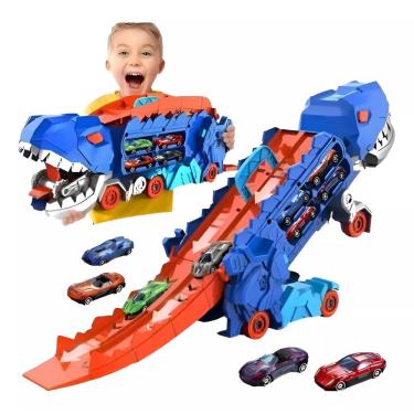 Imagem de Caminhão Cegonha T-Rex Pista Maleta com 4 Carrinhos