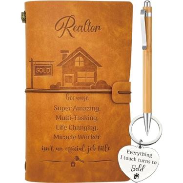 Imagem de Presente para corretora de imóveis, caderno de 140 páginas, chaveiro de corretor de imóveis, presentes de imóveis para mulheres, presente de agradecimento ao corretor de imóveis, presente para