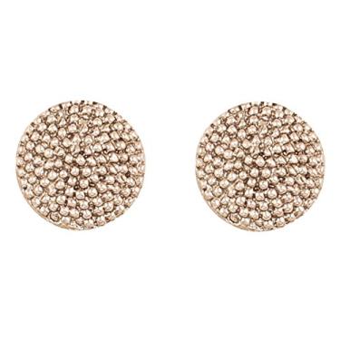 Imagem de Brincos femininos de design inspirados em Bahubali com formato redondo de escudo majestoso de madeira indiana Touchstone Branco