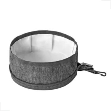 Imagem de Bebedouro Dobrável Portátil 650ml Cinza Pet Cães Gatos Perigot