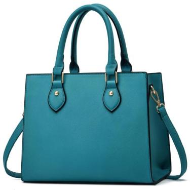 Imagem de Bolsa de mão CHICAROUSAL, bolsas tiracolo femininas, couro PU, azul, v