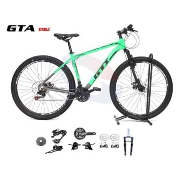Imagem de Bicicleta Aro 29 Gti Roma Kit 2x9 Gta Sunrun Freio Disco K7 11/36 Pedivela 24/38d Garfo com Trava (Verde/Preto, 17)