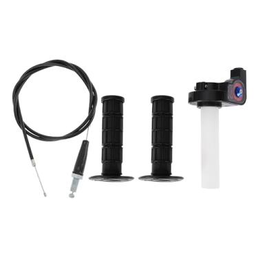 Imagem de REPAIROCK Kit de capa de manopla de motocicleta 22 mm 15/40.6 cm 24 mm kit de capa de manopla de borracha antiderrapante para motocicleta, scooter, bicicleta, quadriciclo, preto, 1 conjunto