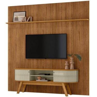 Imagem de Painel Para Tv 75 Polegadas Composição Bancada Lugana Cumaru/opala - M