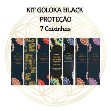Imagem de KIT C/7 CX's - Incensos Indiano Goloka Linha BLACK Varetas, KIT PROTEÇ