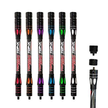 Imagem de HNZMDY Barra estabilizadora de arco de tiro com arco de 25,4 cm, 30,5 cm, haste lateral, estabilizador de fibra de carbono, peso para arco composto, acessório de arco recurvo (azul, 25,4 cm)