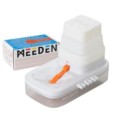 Imagem de MEEDEN Limpador de pincel portátil: enxaguador de pincéis com ralo para tintas acrílicas, aquarelas e à base de água - lavadora e suporte de escova de silicone com 5 compartimentos, branco