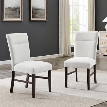 Imagem de Roundhill Furniture Madison Cadeiras de jantar estofadas contemporâneas, conjunto de 2, cinza