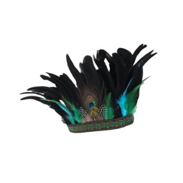 Imagem de YIJU Chapéu de índio chefe, cocar de penas artificiais, decoração decorativa para cosplay