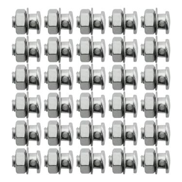 Imagem de Vaveren 30x Grampo regulador de cabo de freio, com porcas e arruelas, para cabos de afogador de acelerador, parafuso de fixação de cabo, parafuso de trava, 13mm