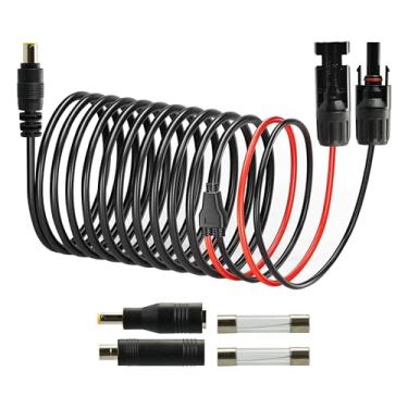Imagem de BOOBRIE Adaptador de painel solar MC4 para CC 8 mm - Cabo de extensão 12AWG resistente com conectores DC7909 para DC8020 e DC5525 - Gerador solar, estação de energia portátil de 5 m