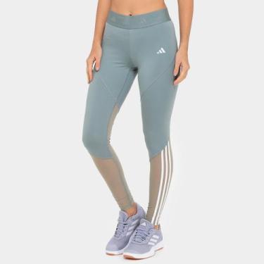 Imagem de Calça Legging Adidas Hyperglam Feminina, Verde, Branco, P