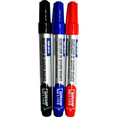 Imagem de Pincel Quadro Branco Qb213 Recarregavel C/03 Cores - GRAMP LINE