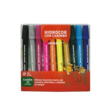 Imagem de Caneta Hidrografica Hidrocor 10Cores C/Carimbo - LEONORA
