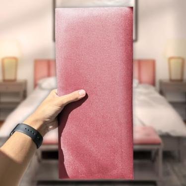 Imagem de Cabeceiras Estofada Modular Decorativa 45x20 Solteiro Casal King Queen (Rosa, Solteiro em L)