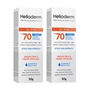 Imagem de Kit 2 Helioderm Facial Fps 70 Oil Free 50g 3 Em 1 - Kley Hertz