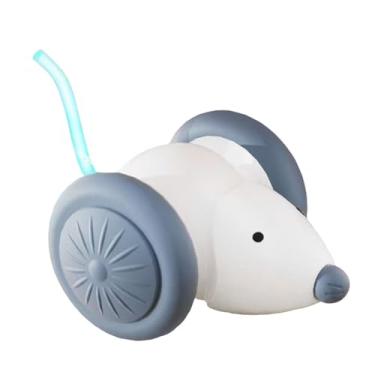 Imagem de Ｂｅｓｇａ Brinquedo automático para gatos, ratos com luz colorida, auto-endireitamento, suprimentos para animais de estimação, presente, baixo ruído, movimento, Branco