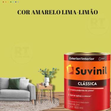 Imagem de Tinta Para Parede Acrílica Suvinil Clássica 800ml Cor Amarelo Lavável 