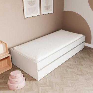 Imagem de Bicama Solteiro Mdf Branco Sem Cabeceira Mobilistore - Mobili Store