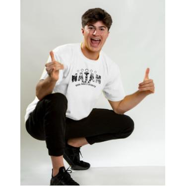 Imagem de Camiseta Algodão Branca Manga Curta Natan por  Aí Desafio