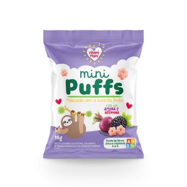 Imagem de Snack Infantil Mini Puffs Amora e Beterraba Nhami Mami 15g