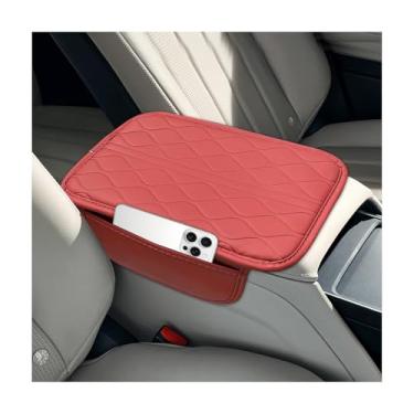 Imagem de MTRPS Capa de console central de carro, protetor de couro impermeável para descanso de braço com 2 sacos de armazenamento, almofada de apoio de braço para console central resistente ao desgaste e