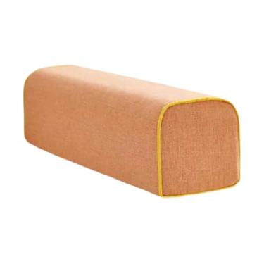 Imagem de Ｂｅｓｇａ Almofada de apoio de braço de sofá, almofada de linho, capa ergonômica lavável, suporte de cotovelo, espuma de alta densidade para sentar em poltrona, Laranja