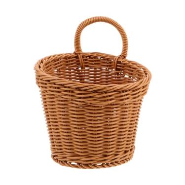 Imagem de Cesta de pendurar na parede para cozinha: cesta de armazenamento de vime de vime de vime de 22 x 178 cm - organizador de utensílios para organizar despensa, batata, alho, cebola, cozinha parede