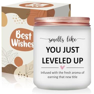 Imagem de Risnoae Presentes de promoção de emprego para mulheres - Congrats New Job Scented Candle Gift - Presentes engraçados de celebração de trabalho para colega de trabalho, chefe, gamer, família, amigo