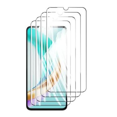 Imagem de 4 protetores de tela para Honor X6b, vidro temperado cristal 9H HD proteção alta alumínio antirriscos capa amigável 6,56" (preto)