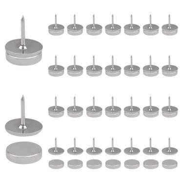 Imagem de UFURMATE 30 conjuntos de pinos magnéticos, tachas magnéticas, pinos, pôsteres e cabides de fotos, tachinhas magnéticas para quadro de cortiça, clipes decorativos de metal para foto de mapa (prata)