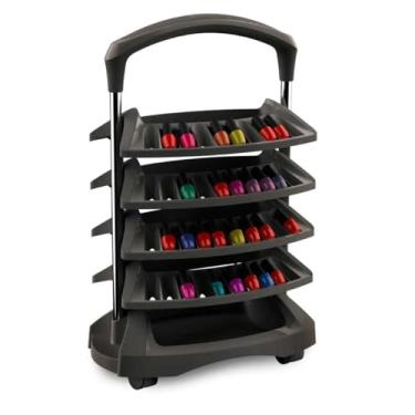 Imagem de Carrinho Expositor de Esmaltes Diva 4 Bandejas (80 Esmaltes) Preto