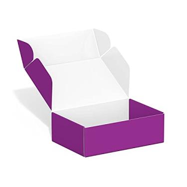 Imagem de Pacote com 50 caixas de envio de 10 x 15 x 5 cm, caixas de papelão ondulado, caixas de presente de envio para pequenas empresas, para embalagem - TONESPAC (10 x 15 x 5 cm, roxo)