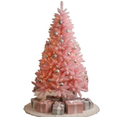 Imagem de Árvore De Natal Branca OU Verde 180cm 400 Galhos Pé de Ferro Luxuosa Cheia Grandes Pinheiro Premium(Rosa 1,80m,C/PISCA 220v)
