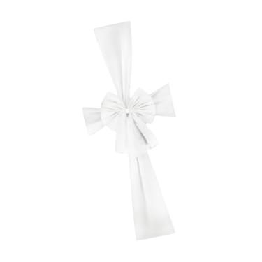 Imagem de shamjina Laço de guirlanda de Natal, laço para árvore de Natal, lareira, decoração para festas, decoração de Natal, grande, artesanal, elegante, grande, Branco