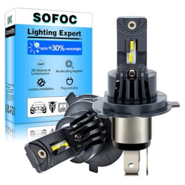 Imagem de SOFOC Lâmpada H4 9003/HB2 12V 24V LED farol branco 6000K Ventoinha de refrigeração embutida 48V 9-60V CA/CC feixe alto baixo 3500LM 35W Plug and Play 2 peças
