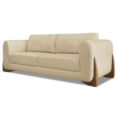 Imagem de Sofá 2 Lugares Base De Madeira 160cm Izzy S06 Linho Dourado - Mpozenato