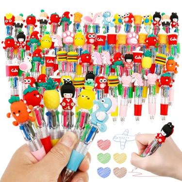 Imagem de Tcwhniev 60 canetas multicoloridas em uma para crianças, canetas esferográficas retráteis 4 em 1, 15 designs fofos, lembrancinhas de festa de aniversário, presentes de sala de aula para crianças