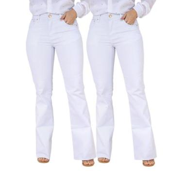 Imagem de KIT Feminino 2 peças - Calça Flare Sarja Branca - Pthirillo, 40