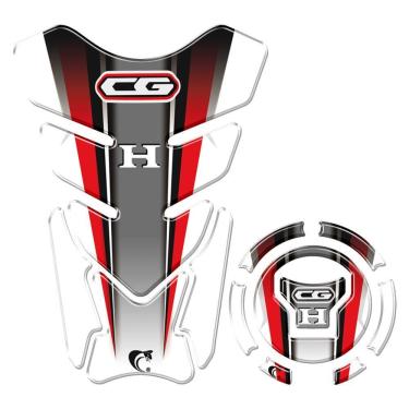 Imagem de Adesivo Protetor Tanque E Bocal Honda Cg + 2018 Preto E Branco