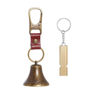 Imagem de Pegciuho Apito de Emergência com Som Alto, Chaveiro Portátil com Pingente de Sino para Animais de Estimação em Formato de Urso, Ideal para Mochilas, Trilhas E, Bronze Antigo
