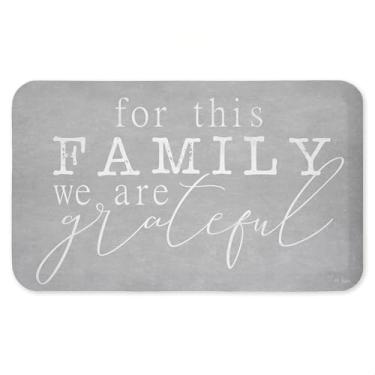 Imagem de Para este tapete antifadiga Family Gratitude, tapete ergonômico acolchoado para cozinha e pé com suporte antiderrapante, tapete confortável ecológico, design por Jaxn BLVD., 76 cm x 45 cm