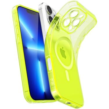 Imagem de Svanove Capa magnética transparente para iPhone 13 Pro Max, compatível com Magsafe Slim Thin Transparente Mag Safe Case para mulheres e meninas, linda de silicone fluorescente brilhante com capa para