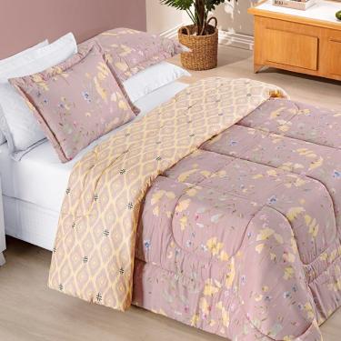 Imagem de Kit Edredom Dupla Face King Bouti 03 Peças - Lavanda